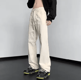 Men’s Peach Straight Leg Jeans – High Street Style Flared Pants, Clean Fit Trendy Denim for Spring & Autumn Fashion