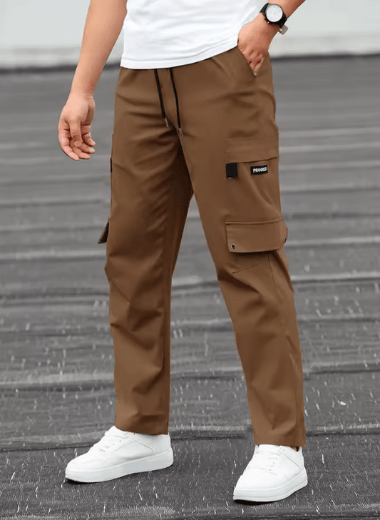Men’s Loose Straight Leg Casual Trousers – Spring/Autumn Sporty Workwear Pants, Comfortable Fit, Trendy Cross-Border Fashion