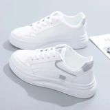 Women’s Outdoor PU Leather Sneakers – Lace-Up Breathable Hiking & Skateboard Shoes, Casual Jogging Trainers