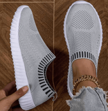 Women’s Breathable Knit Sneakers – Lightweight Mesh Lace-Up Low-Top Outdoor Shoes for Casual Wear