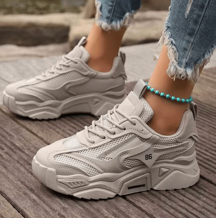 Women’s Fashion Mesh Sneakers – Breathable Lightweight Platform Tennis Shoes | Outdoor Comfort Walking Trainers 2025