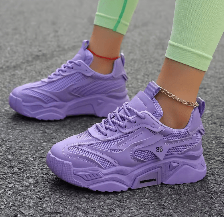Women’s Fashion Mesh Sneakers – Breathable Lightweight Platform Tennis Shoes | Outdoor Comfort Walking Trainers 2025