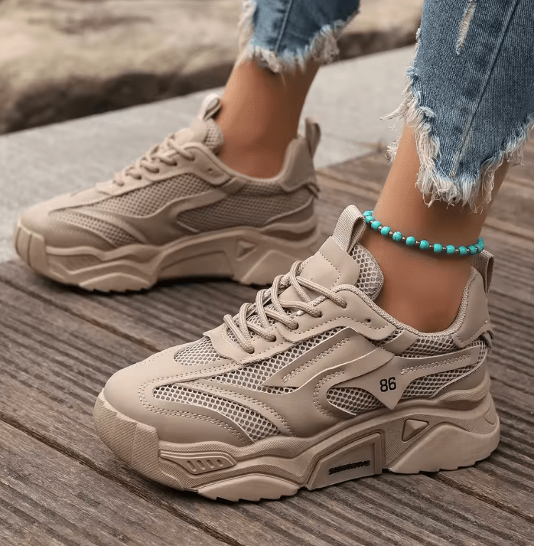 Women’s Fashion Mesh Sneakers – Breathable Lightweight Platform Tennis Shoes | Outdoor Comfort Walking Trainers 2025