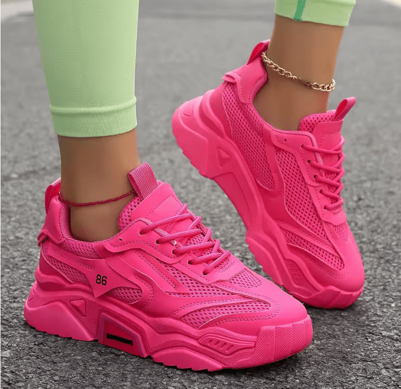 Women’s Fashion Mesh Sneakers – Breathable Lightweight Platform Tennis Shoes | Outdoor Comfort Walking Trainers 2025