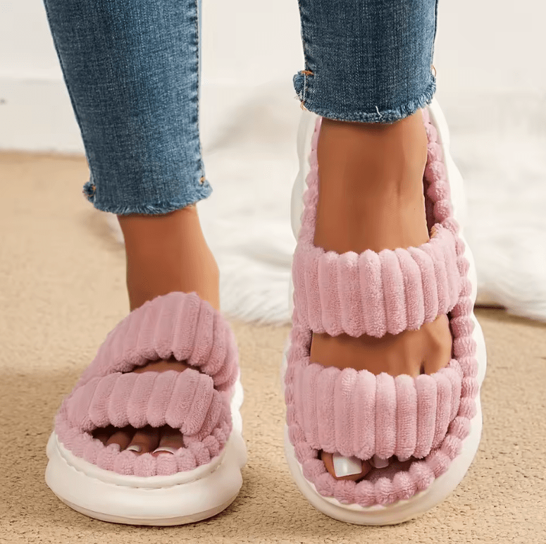 Women’s 2025 Spring & Autumn Towel Pattern Thick Sole Anti-Slip Home & Outdoor Slippers