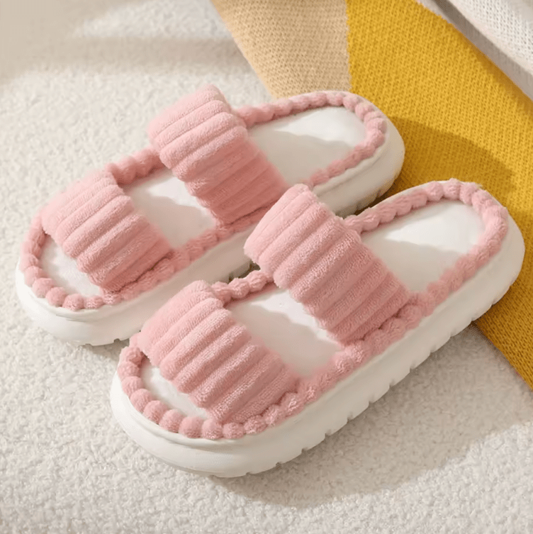 Women’s 2025 Spring & Autumn Towel Pattern Thick Sole Anti-Slip Home & Outdoor Slippers
