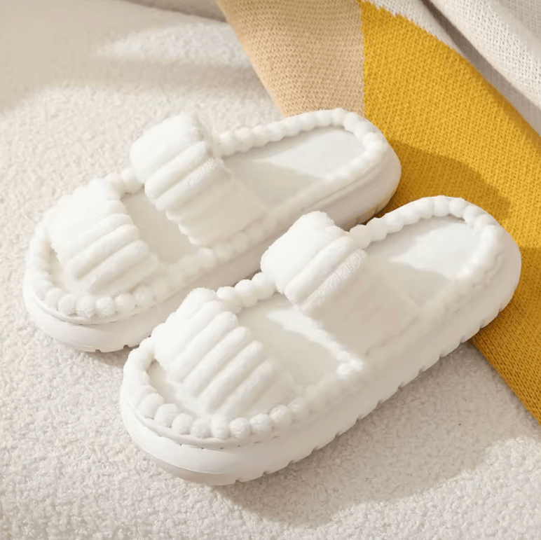 Women’s 2025 Spring & Autumn Towel Pattern Thick Sole Anti-Slip Home & Outdoor Slippers