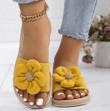 Women’s Fashion Trend Big Flower Flat Sandals – Soft Sole, Non-Slip & Comfortable