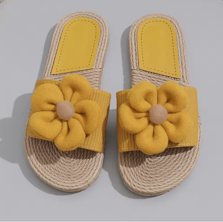 Women’s Fashion Trend Big Flower Flat Sandals – Soft Sole, Non-Slip & Comfortable