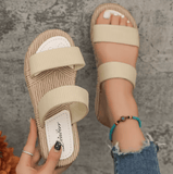 Women’s Fashion Double Flat Slippers – Soft Sole, Anti-Slip, Wear-Resistant, Comfortable Summer Slides with Support Inserts