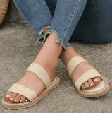 Women’s Fashion Double Flat Slippers – Soft Sole, Anti-Slip, Wear-Resistant, Comfortable Summer Slides with Support Inserts