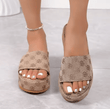 Women’s Platform Floral Sandals – 2025 Summer Designer Flat Slippers, Outdoor Beach Slide Shoes