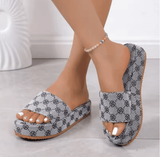 Women’s Platform Floral Sandals – 2025 Summer Designer Flat Slippers, Outdoor Beach Slide Shoes
