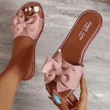 Women’s Summer Bow Slippers 2025 – Fashion Flat Slides | Plus Size, Soft & Stylish Open-Toe Sandals