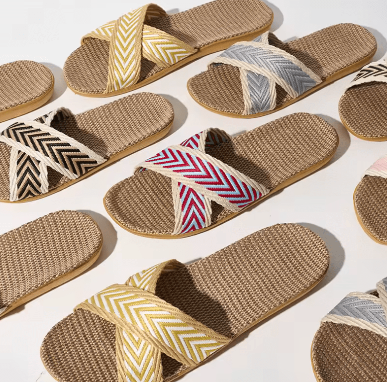 Ladies’ Linen Indoor Slippers – Lightweight & Breathable Summer Home Slides | Comfortable Slip-On Sandals