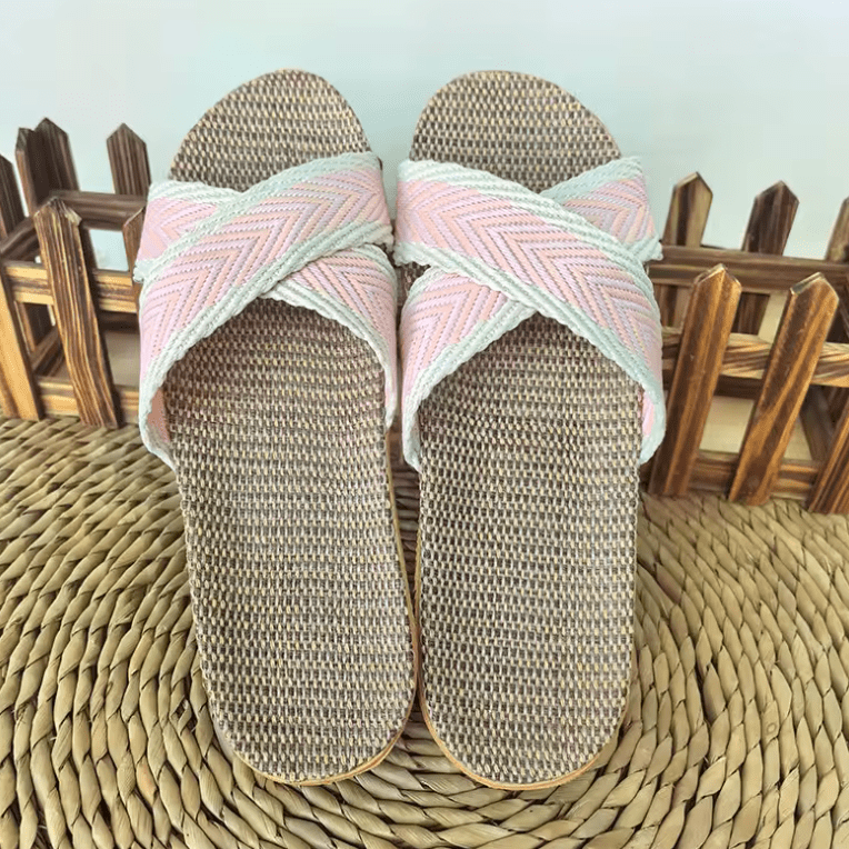 Ladies’ Linen Indoor Slippers – Lightweight & Breathable Summer Home Slides | Comfortable Slip-On Sandals