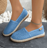Women’s Canvas Flat Shoes – 2025 Breathable Non-Slip Espadrilles | Summer Solid Color Casual Slip-On Flats
