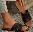 Women’s Solid Color Open-Toe Slippers – 2025 Summer Flat Sandals | Casual, Comfortable & Versatile Slip-Ons
