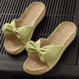 Women’s High Heel Linen Slippers – Indoor Summer Slip-On Shoes | Thick Heel, Comfortable Home Footwear