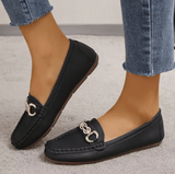 2025 Women’s Flat Slippers – Casual Autumn/Winter Outdoor Shoes with Golden Metal Chain | Comfortable & Stylish Slip-Ons