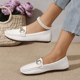 2025 Women’s Flat Slippers – Casual Autumn/Winter Outdoor Shoes with Golden Metal Chain | Comfortable & Stylish Slip-Ons