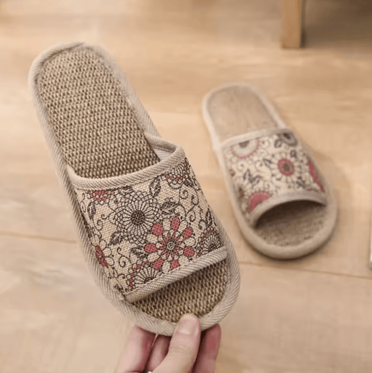 Cotton Linen Indoor Slippers – Unisex Home Shoes for Fairs, Market Stalls & Everyday Use