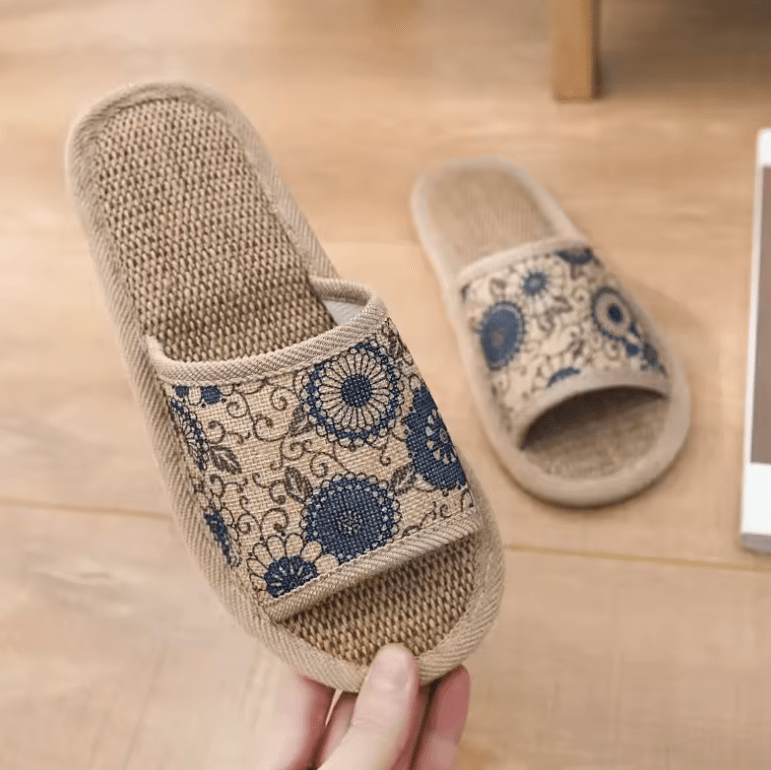Cotton Linen Indoor Slippers – Unisex Home Shoes for Fairs, Market Stalls & Everyday Use