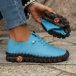Women’s Comfortable Leather Sneakers – Hand-Sewn Loafers with Thread Detail