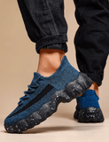 Men’s Summer Running Shoes – Breathable Flyknit Sock Sneakers