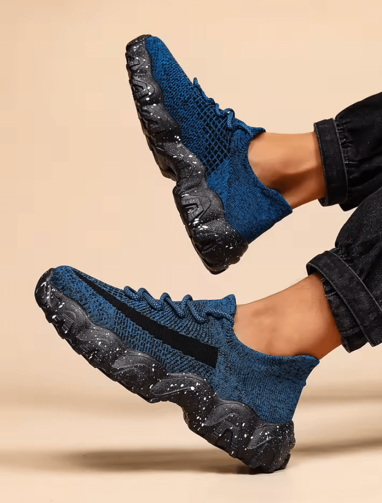 Men’s Summer Running Shoes – Breathable Flyknit Sock Sneakers