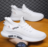 Breathable Mesh Running Shoes – Lightweight White Walking Sneakers