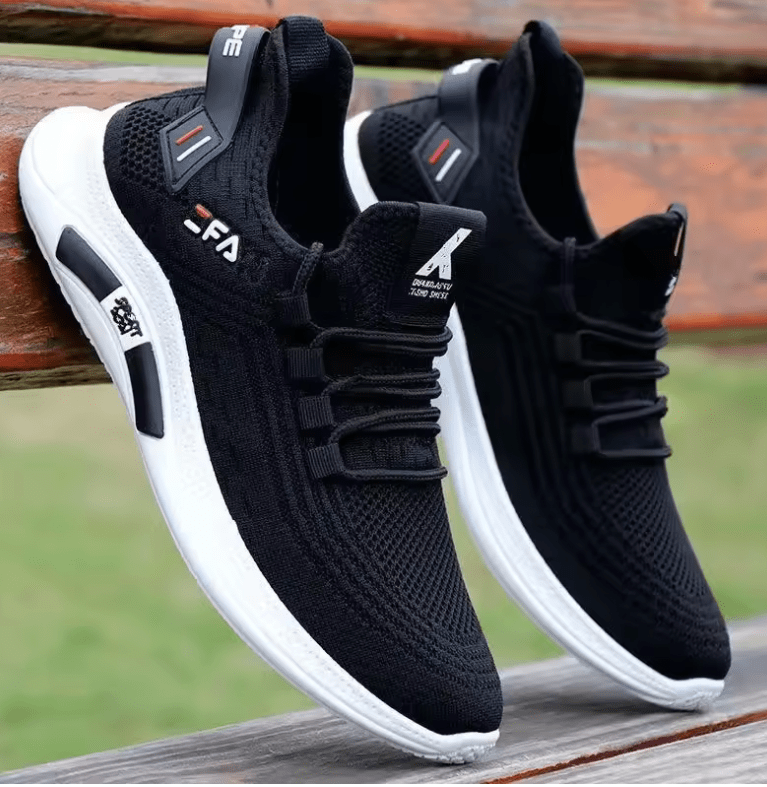 Breathable Mesh Running Shoes – Lightweight White Walking Sneakers