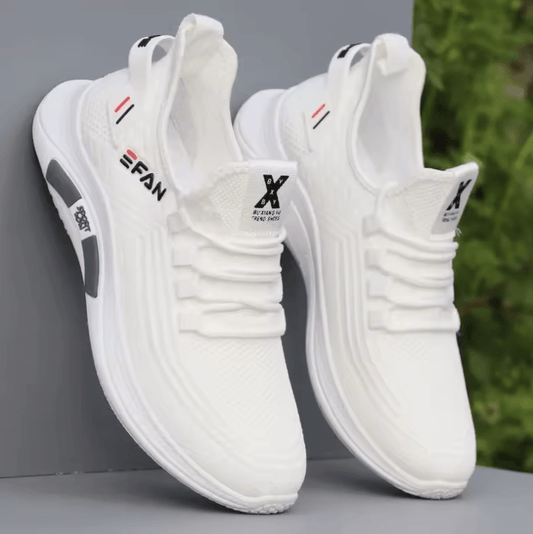 Breathable Mesh Running Shoes – Lightweight White Walking Sneakers