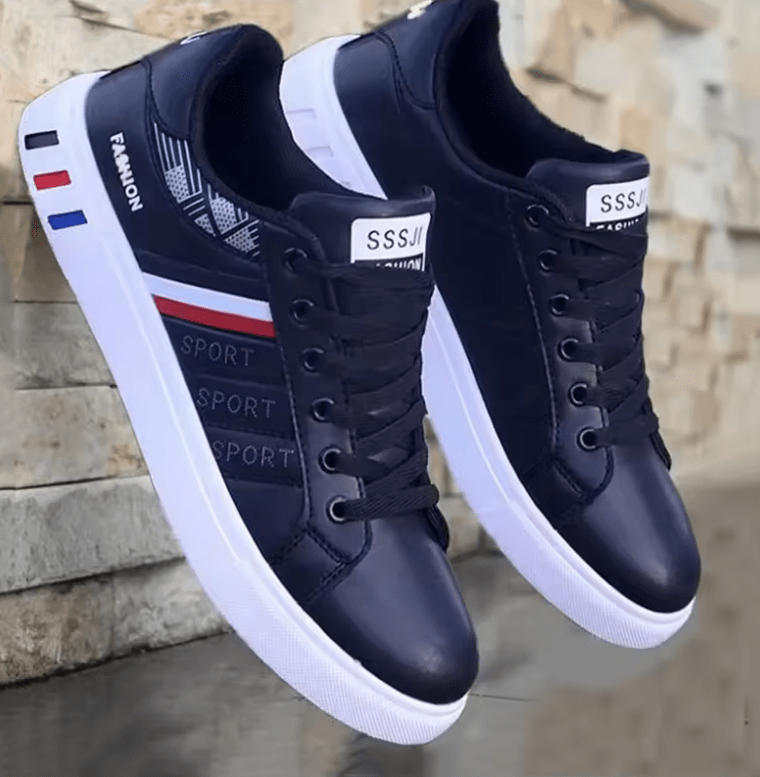 Men’s Classic Leather Sneakers – Anti-Slip, Thick Sole, All-Day Comfort