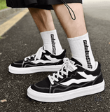 Men’s Casual Canvas Sneakers – Breathable Street Shoes with Anti-Slip Thick Rubber Sole