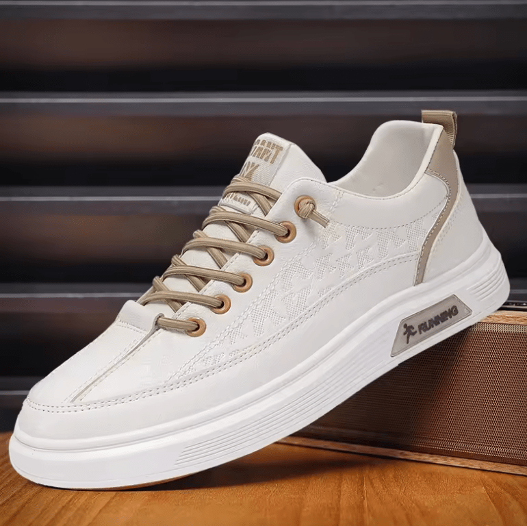 Men’s White Platform Sneakers – Lightweight, Breathable & Sporty Casual Shoes