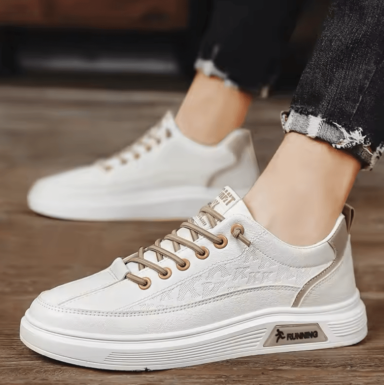 Men’s White Platform Sneakers – Lightweight, Breathable & Sporty Casual Shoes