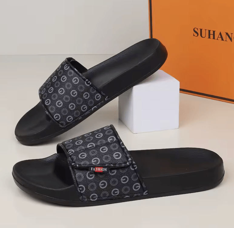Men’s Genuine Leather Sandals – Comfortable Summer Slides & House Slippers