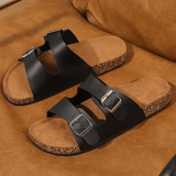 Men’s Retro Open Toe Slippers – Breathable & Comfortable Walking Sandals with Buckle Strap | Non-Slip Durable PVC Sole | Casual Summer Footwear