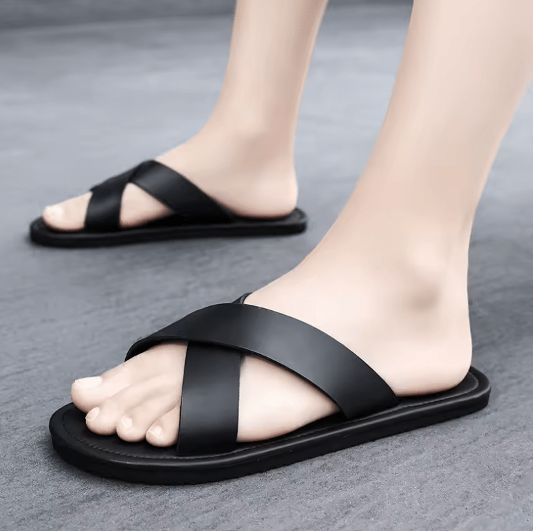 Men’s Lightweight Casual Slippers – Summer Outdoor Flat Sandals | Soft Sole, Comfortable Beach Shoes | Fashion Trend Slip-On Footwear