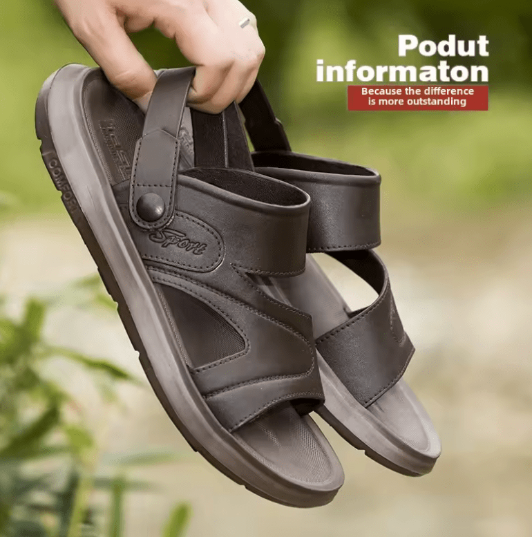 Men’s Summer Slip-On Beach Sandals – Soft Bottom, Two-Way Wear Flip Flops | Upgraded Plastic Comfort Shoes for Outdoor & Casual Use