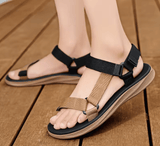 Men’s Classic Black Sport Sandals – Summer Outdoor Antiskid Flat Shoes for Beach & Casual Wear