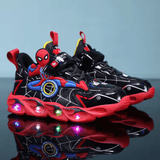 Disney Boys’ LED Light-Up Sneakers – Cartoon Leather Sports Shoes for Kids | Non-Slip Autumn Running Shoes