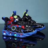 Disney Boys’ LED Light-Up Sneakers – Cartoon Leather Sports Shoes for Kids | Non-Slip Autumn Running Shoes