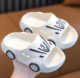 Kids’ LED Cartoon Car Slippers – Non-Slip Light-Up Indoor & Beach Shoes | Soft Sole Sandals for Boys & Girls