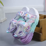 Disney Elsa Girls’ Summer Sandals – Frozen Princess Mesh Beach Shoes | Soft Sole Light Peep Toe Sandals