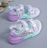 Disney Elsa Girls’ Summer Sandals – Frozen Princess Mesh Beach Shoes | Soft Sole Light Peep Toe Sandals
