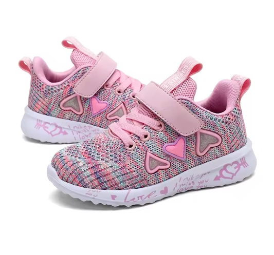 Girls’ Casual Mesh Sneakers – Lightweight Summer & Autumn Sport Shoes | Cute Cartoon Running Sock Footwear for Kids