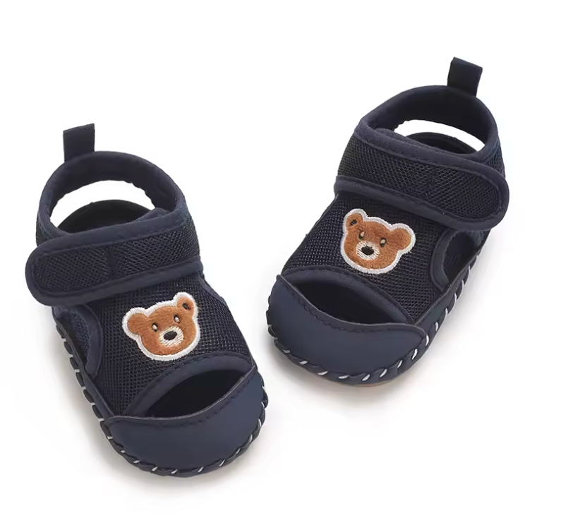 New Girls’ Preschool Flat Shoes – Soft Rubber Sole Anti-Slip First Walking Shoes | Cute Cartoon 0-18M