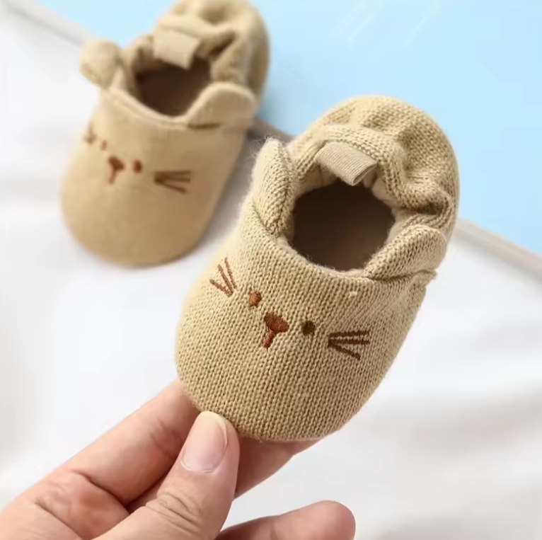 Newborn Baby Crib Shoes – Cute Animal Ear Soft Sole First Walker Shoes for Boys & Girls (0-18 Months)